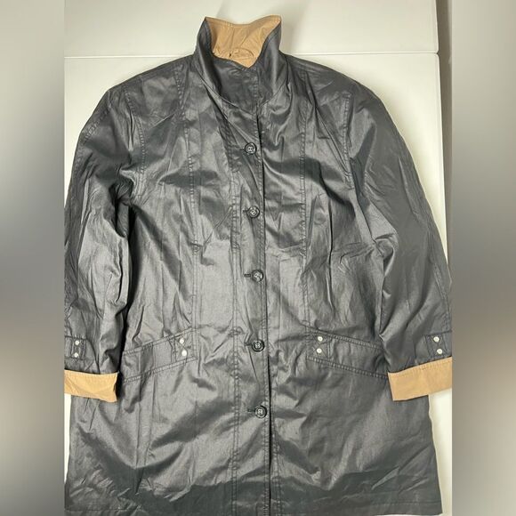 Atelier Goldner Schnitt Trench coat, Size 20 GB/16 US.Non-flexible material - Picture 3 of 16